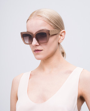 Twinset Коричневые солнцезащитные очки с логотипом. 999TZ505A