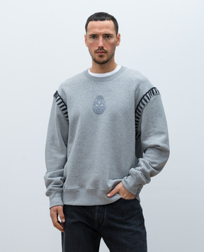 Alexander McQueen Сірий світшот з вишивкою Skull 815008QXABQ