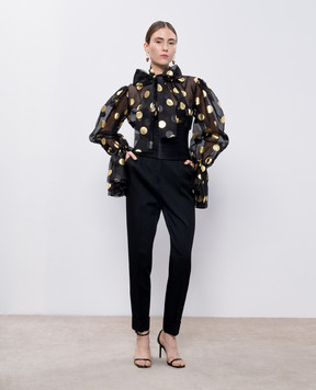 Dolce&Gabbana Чорні штани з вовни з відворотами FTBVMTFU28J