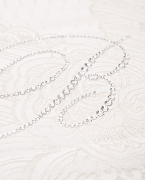 Blumarine Сіре покривало Lisbeth з монограмою з кристалів Swarovski H0000210084