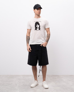 Ann Demeulemeester Чорні джинсові шорти Narve з брендовими стрічками B0012474FA039