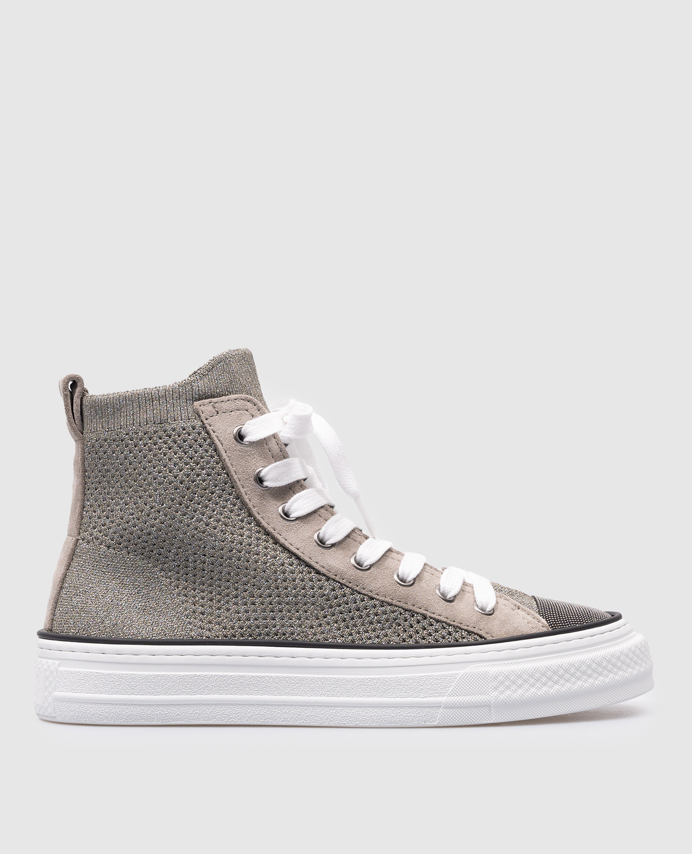 Gray combined high-tops with monil chain