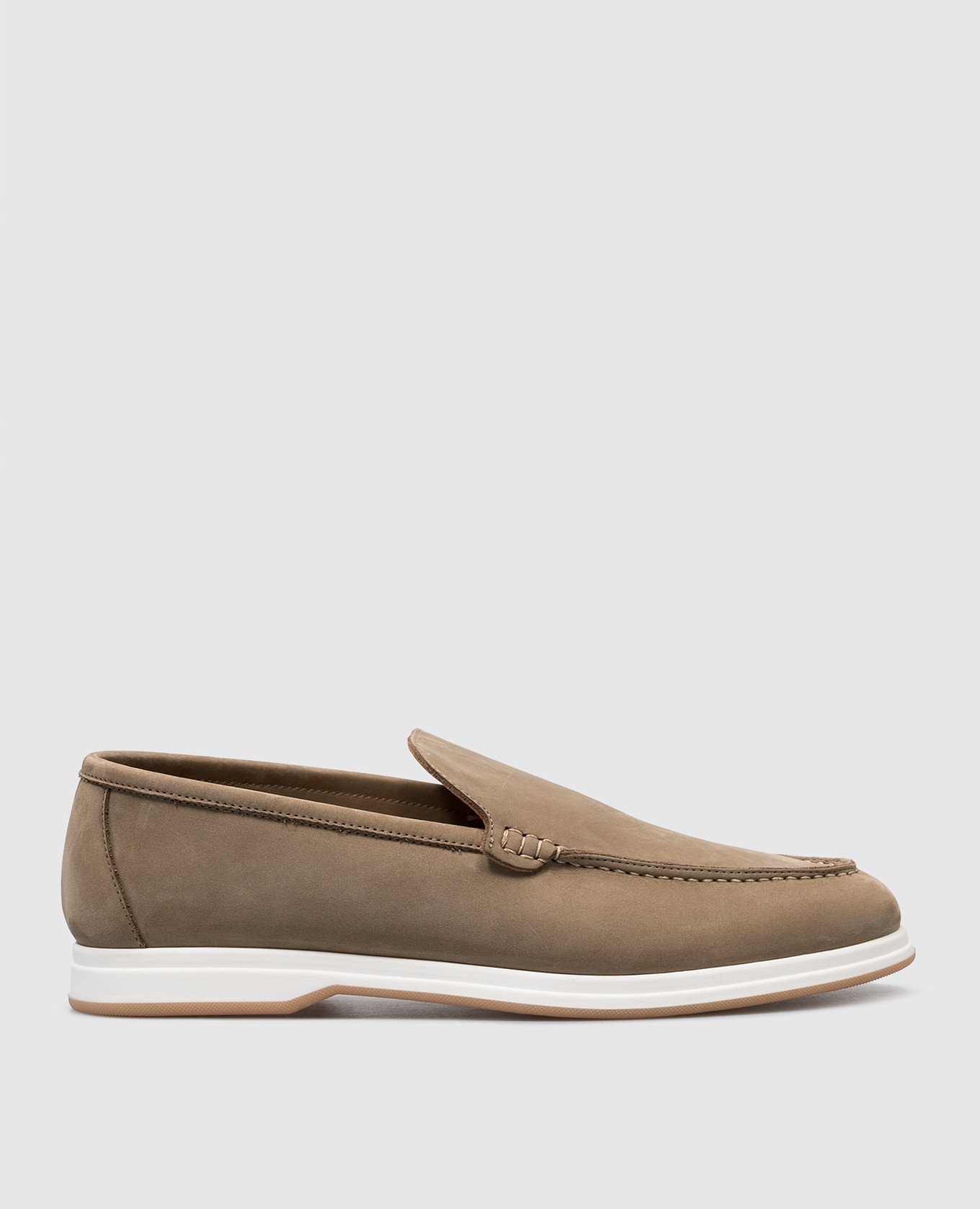 Beige suede loafers