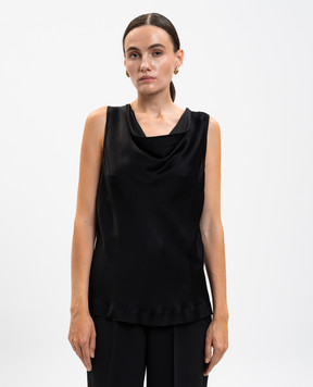 Twinset Чорний топ з логотипом 252TP2363