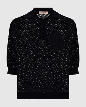 Twinset Черное поло в ажурный узор 251TT3130
