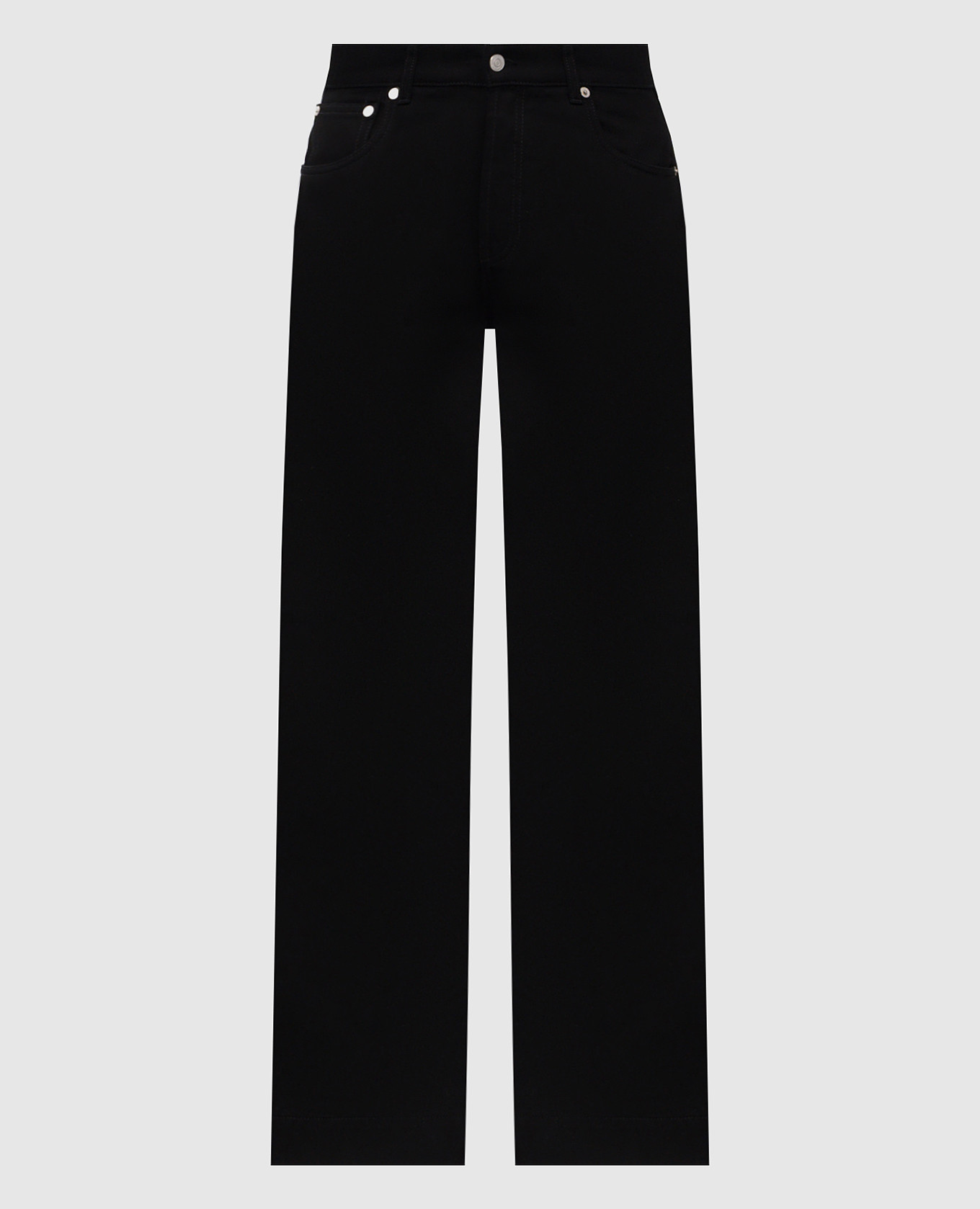 

Черные джинсы с логотип патч, Черный, Прямые джинсы