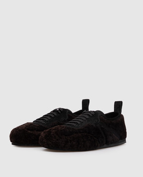 Ann Demeulemeester Коричневые кроссовки Siru из овчины B0012567FR008