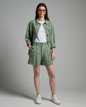 Woolrich Зеленые шорты-карго с льном CFWWSH0036FRUT3043