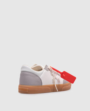 Off-White Белые кожаные кеды NEW VULCANIZED с логотипом OMIA293S25LEA001