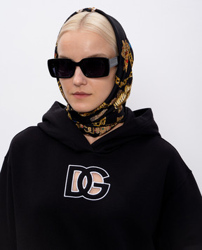 Dolce&Gabbana Черный платок из шелка в принт FN090RGDDAX