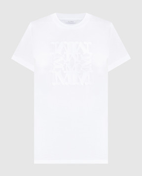 Max Mara Белая футболка TAVERNA с аппликацией логотипа монограммы TAVERNA