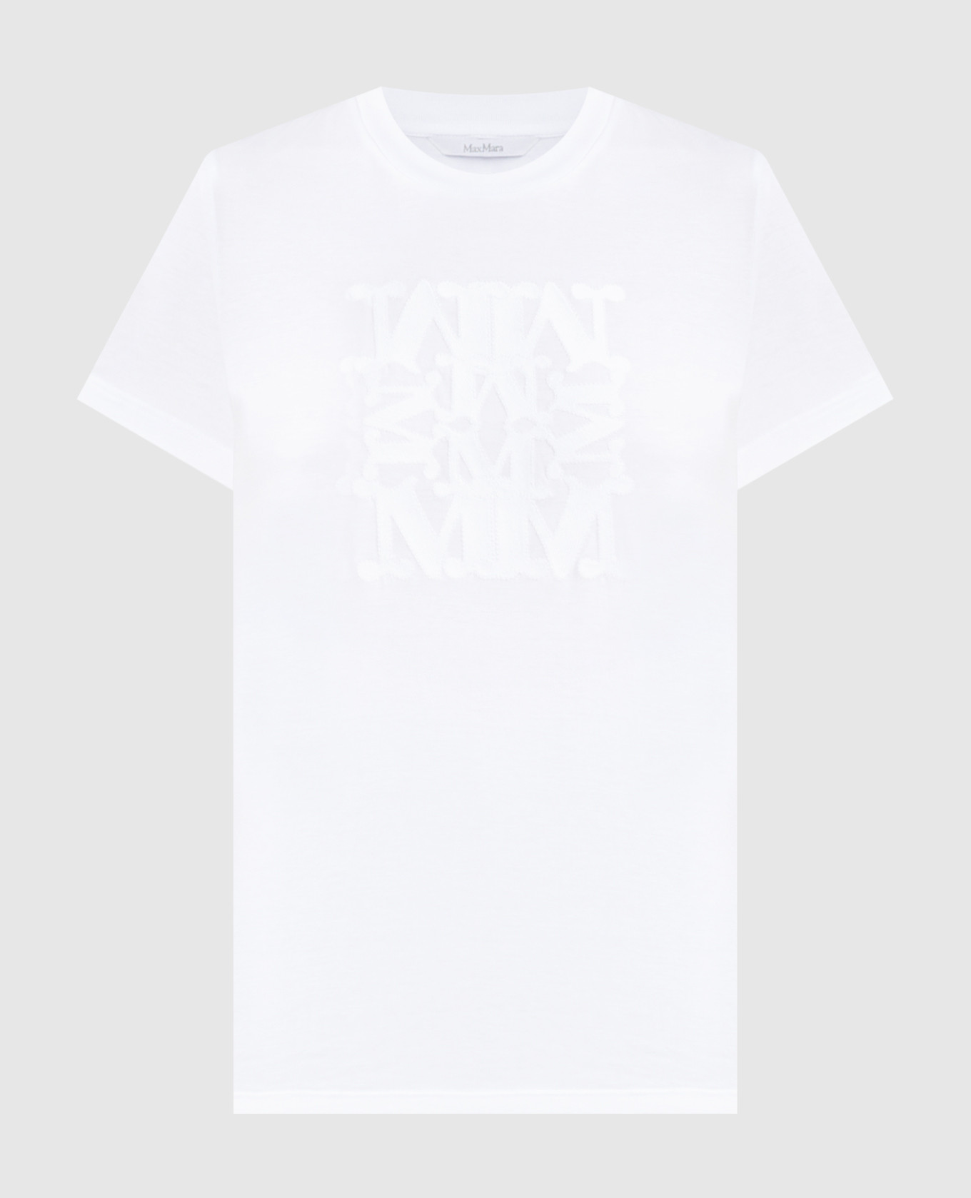Белая футболка TAVERNA с аппликацией логотипа монограммы