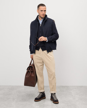 Brunello Cucinelli Синий кардиган из шерсти и кашемира M2400106