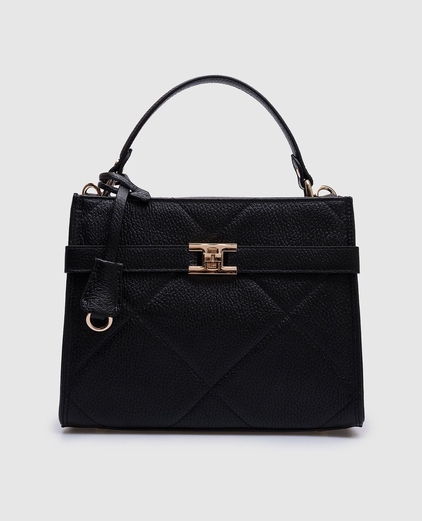 

Черная кожаная стеганная сумка Giselle, Черный, Сумки через плечо