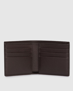 Brunello Cucinelli Коричневый кожаный портмоне с тиснением эмблемы MWZNBU006