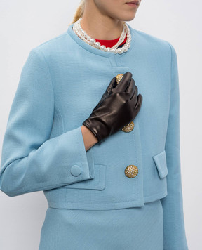 Sermoneta Gloves Шкіряні рукавички чорного кольору M39