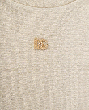Dolce&Gabbana Дитяча бежева сукня з люрексом L5JD9QG7O0V812+