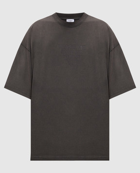 Vetements Сіра футболка з принтом напису UA65TR670Gm