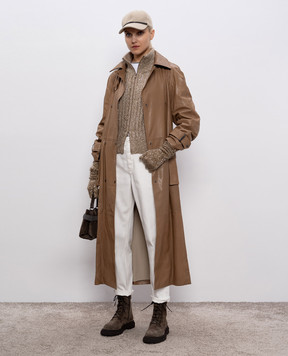 Brunello Cucinelli Білий топ з ланцюжком моніль MPT18BD200