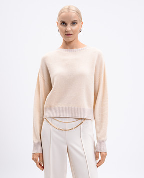 Twinset Бежевий джемпер з вовни і кашеміру 252TP3580
