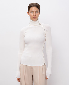 Max Mara Sportmax Белый гольф PINNA с молнией PINNA