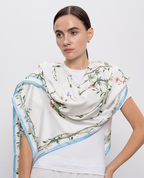 Givenchy Белый платок из шелка в принт 710009724001