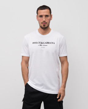 Dolce&Gabbana Белая футболка с принтом логотипа G8RN8TG7O9Y