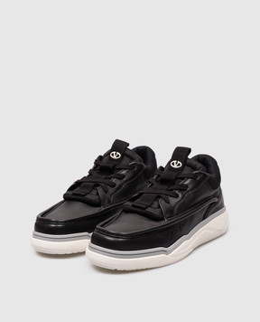 Valentino Чорні шкіряні кросівки Runboot з логотипом 5Y2S0I14SWG