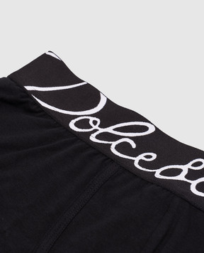 Dolce&Gabbana Чорні труси-боксери з візерунком логотипа M4F34JONP20