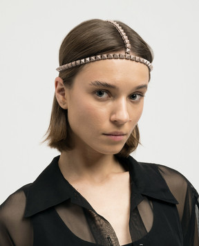 Valentino Бежевий обруч для волосся Rockstud Spike FWJ00438