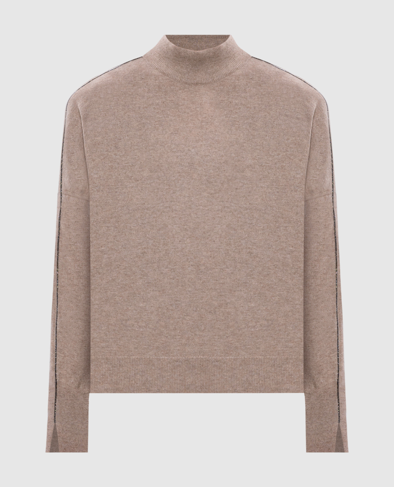 

Бежевый джемпер из кашемира с цепочкой мониль, Джемпера