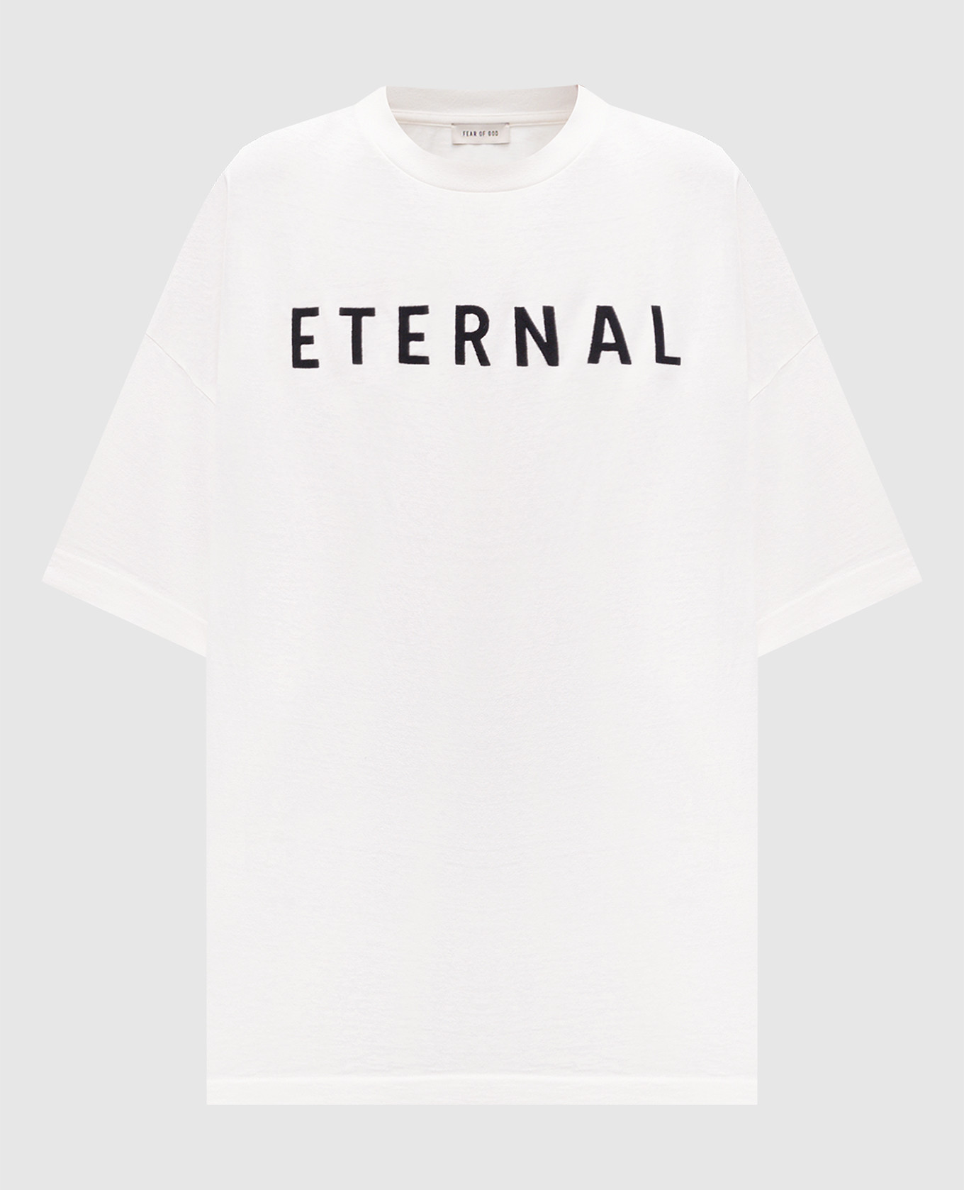 

Белая футболка с вышивкой надписи "Eternal", Белый, Футболки