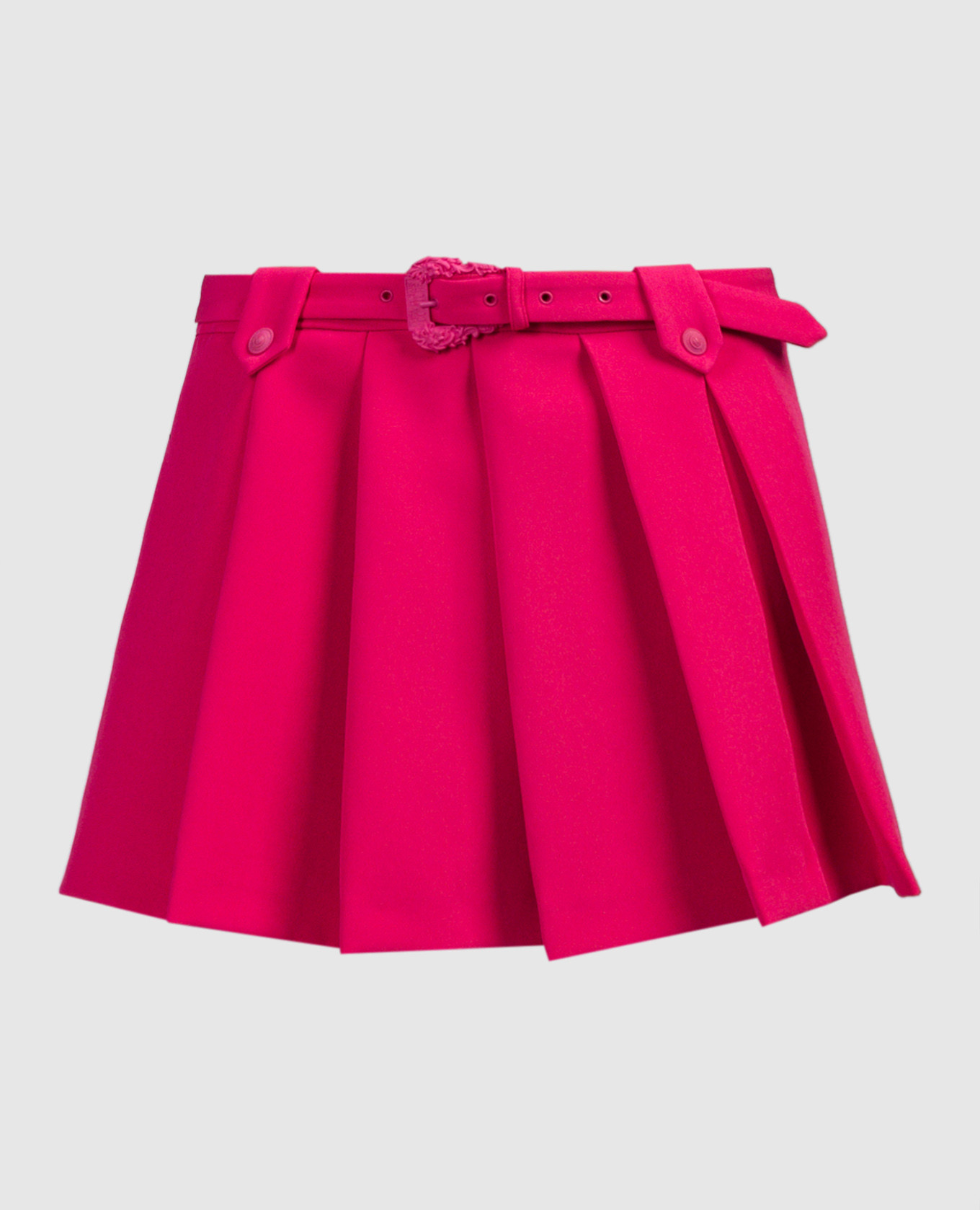 Розовая юбка мини с защипами