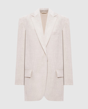 Brunello Cucinelli Бежевый жакет из шерсти и кашемира MD5887314