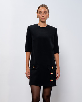 Versace Черное платье из шерсти 10170511A12052