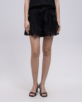 Twinset Черные шорты с кружевом 251TT2096