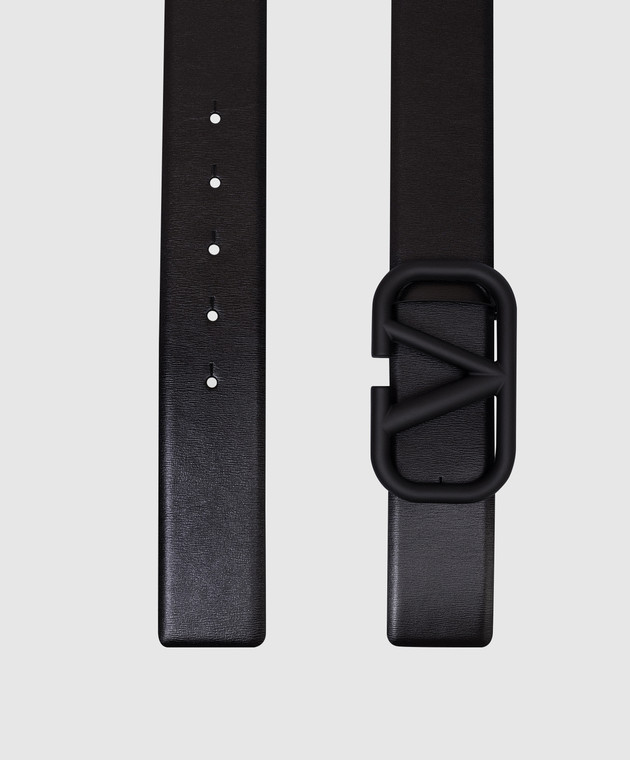 Valentino Черный кожаный ремень VLOGO 5Y2T0Q87WQG изображение 2