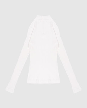 Brunello Cucinelli Дитячий білий топ в рубчик з ланцюжком моніль BH990T435B
