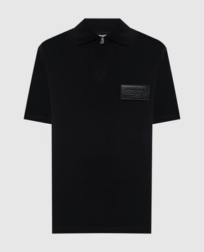 Balmain Черное поло с патчем логотипа EH1GC027BC92