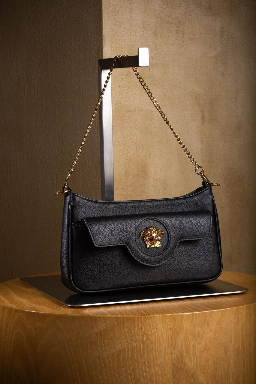 Versace Черная кожаная сумка La Medusa 1017739DVIT2T изображение 6