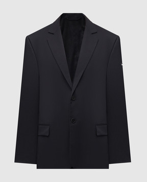 Balenciaga Чорний піджак з нашивкою логотипа 790812TKO29