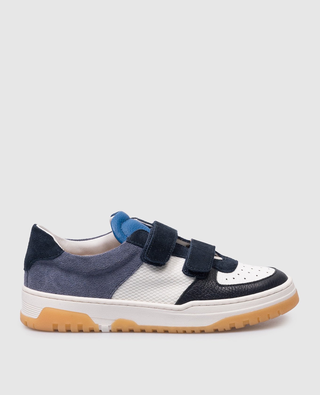 Children's blue leather sneakers