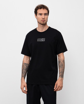 Maison Margiela MM6 Черная футболка с принтом логотипа SH0GC0057S24312