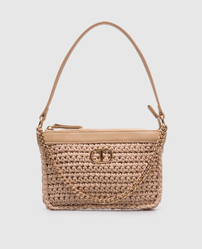 Twinset Бежевая сумка Petite с эмблемой 251TD8113