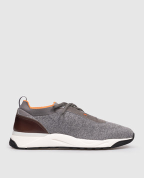 Santoni Сірі комбіновані кросівки MBIO21601BINNNTD