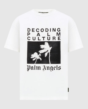 Palm Angels Біла футболка з принтом логотипа PMAA109F25JER006