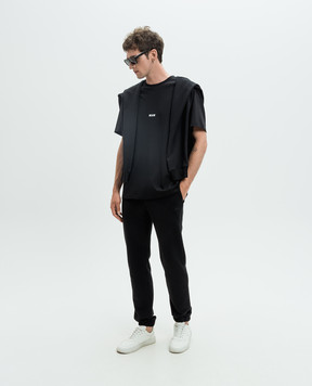 MSGM Чорні джогери з вишивкою логотипа 3740MP75247799