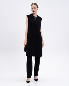 Max Mara Черный удлиненный двубортный жилет ZENA ZENA