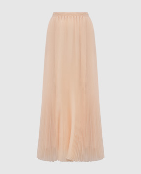 Ermanno Scervino Бежева спідниця-плісе з шовком D472O343XCK