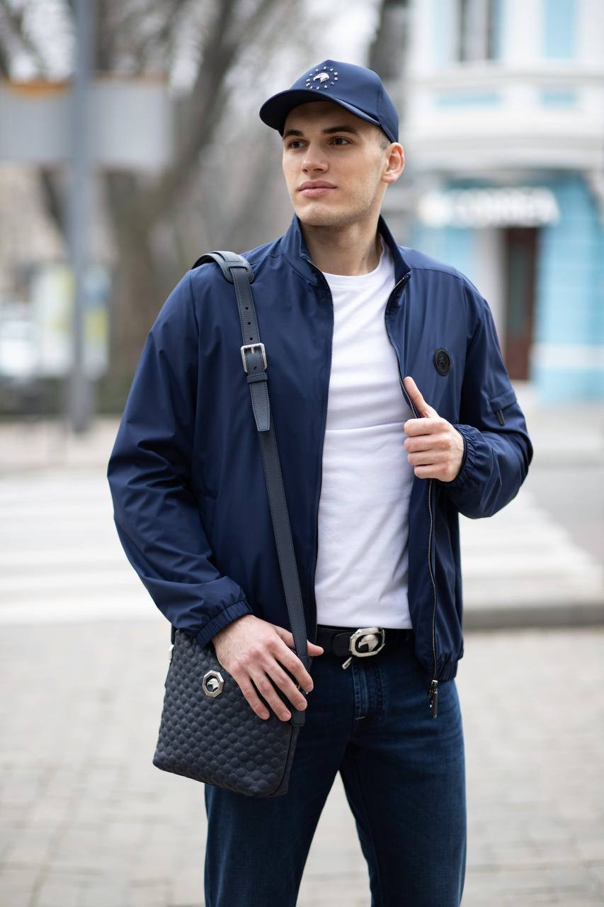 Stefano Ricci Синяя ветровка с логотипом логотип логотип M6J4100010PL001H изображение 6